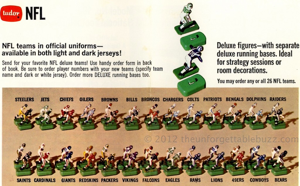 Electric football Tudor 1970 rule book NFL