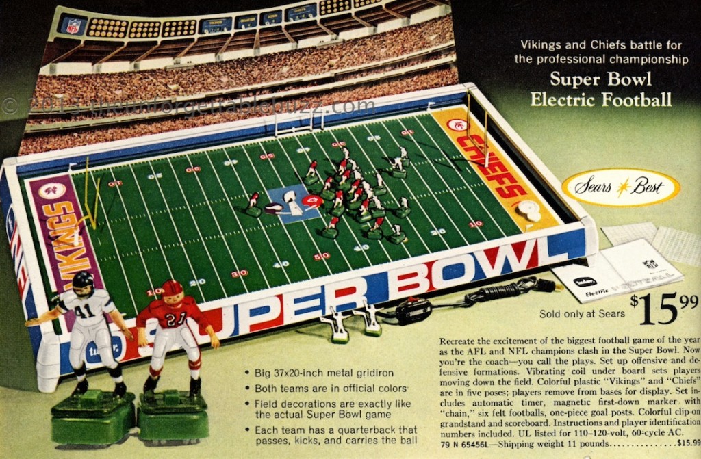 electric football super bowl IV Tudor NFL AFL Vikings Chiefs