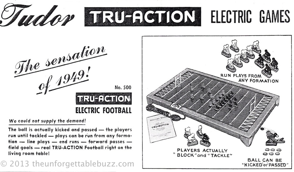 Tudor electric football 1950 NFL games metal products norman sas