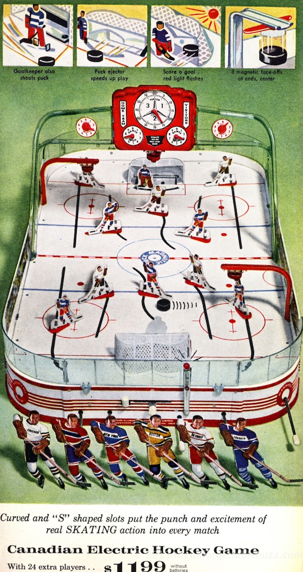 Vintage Sports Memorabilia Munro Hockey Game Red Knob Table Top