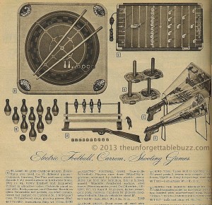 <alt img="Electric Football in the 1955 Montgomery Ward Christmas Catalog">