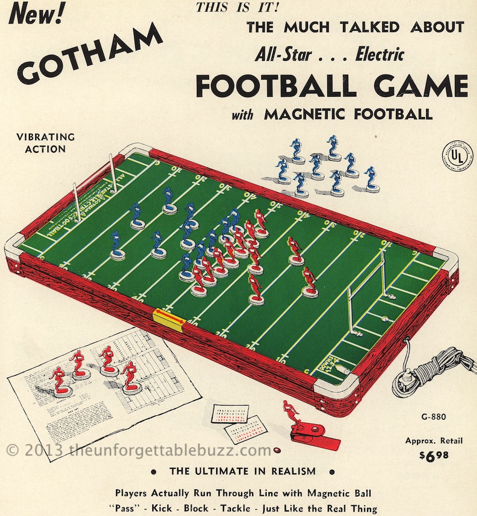 1954 Gotham Pressed Steel New Electric Football game
