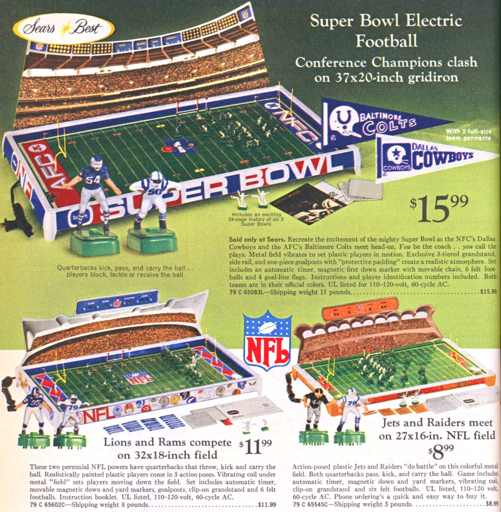 Electric Football 1971 Sears Tudor Super Bowl game