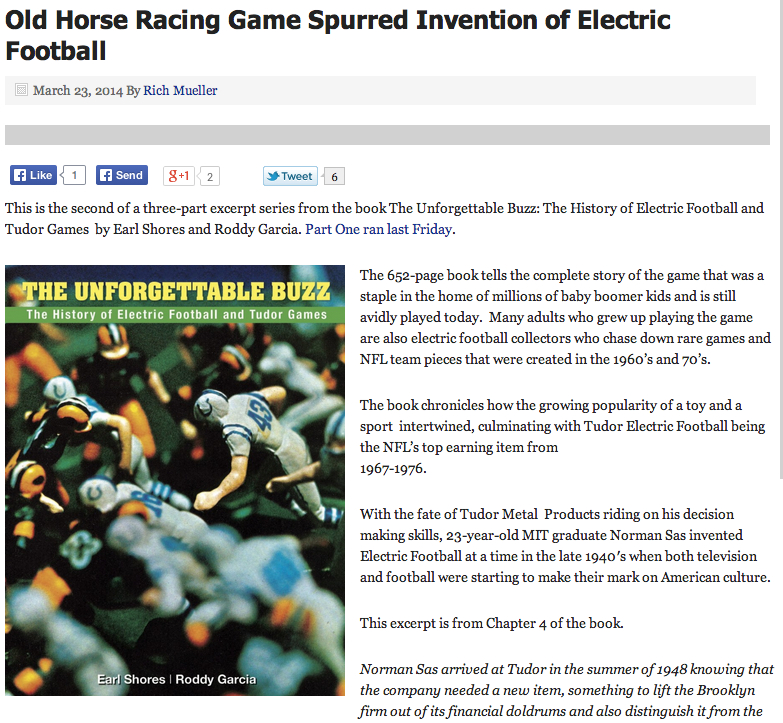 Electric Football Book Excerpt #2