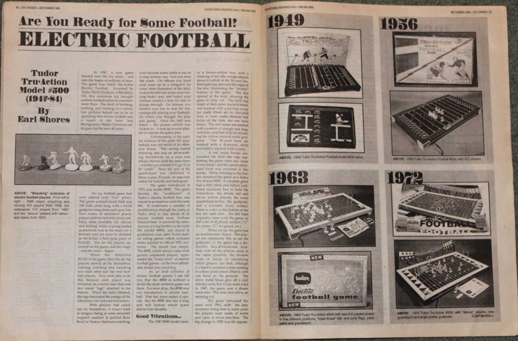 1995 Toy Trader Electric Football article