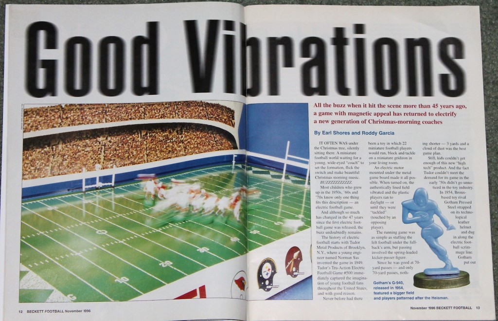 1996 Beckett Football Monthly Electric Football article