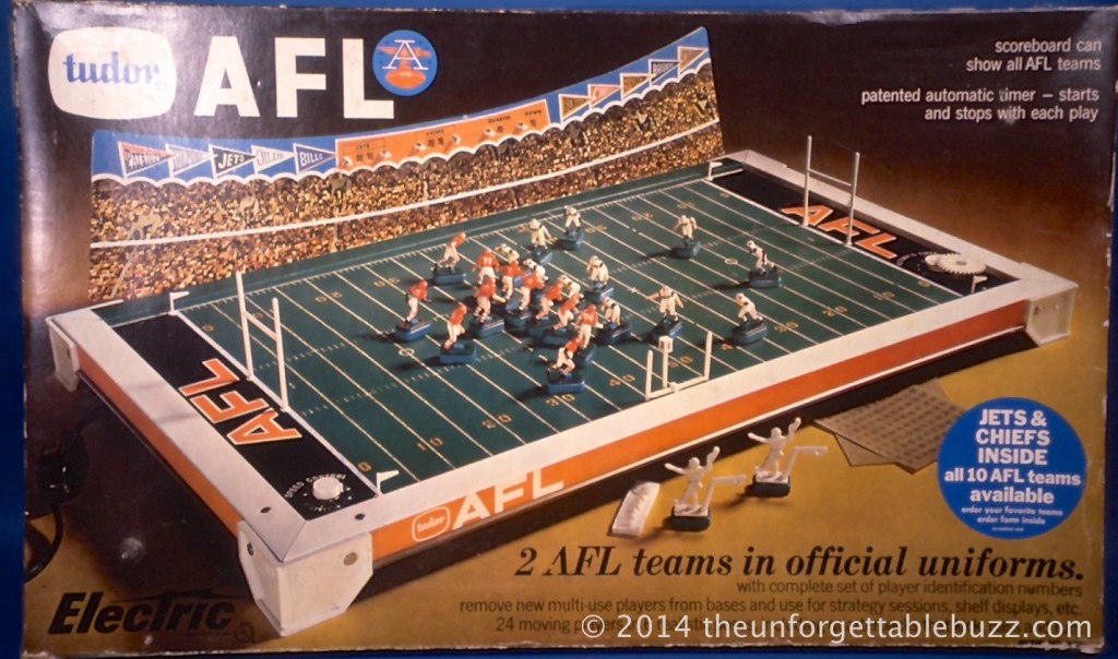 The box of a 1968 Tudor AFL No. 520 Electric Football Game