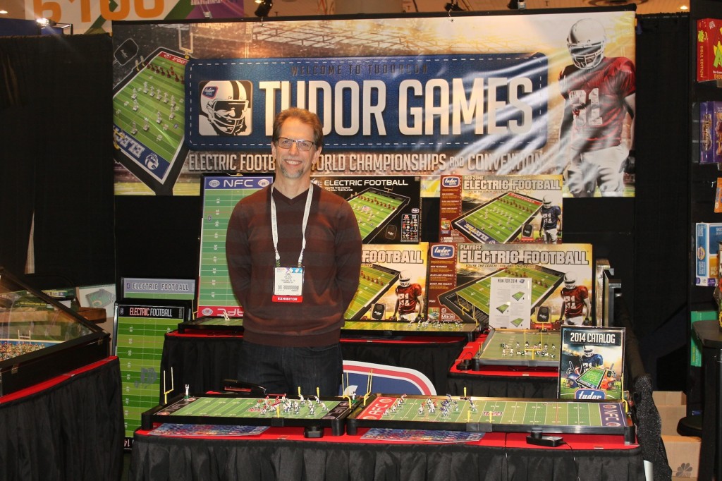 Unforgettable Buzz author Earl Shores in the Tudor Games booth at Toy Fair 2014.