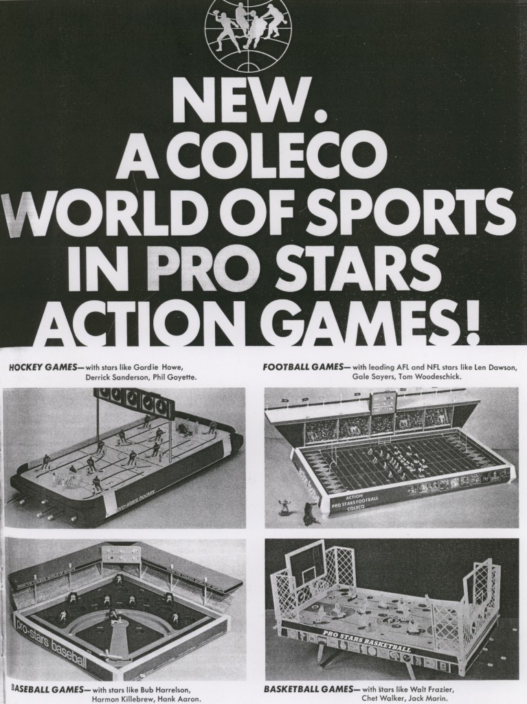 A 1970 toy trade ad for the Coleco World of Sports