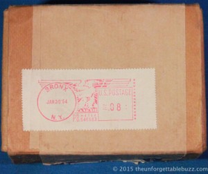 Postmark on the back of the box.