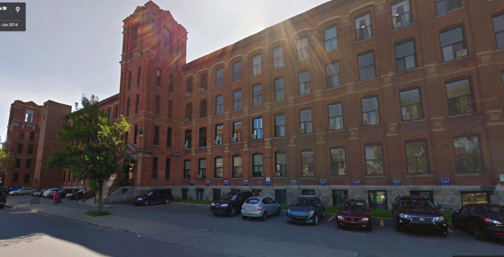 The front of the impressive Chateau St-Ambroise building in Montreal.