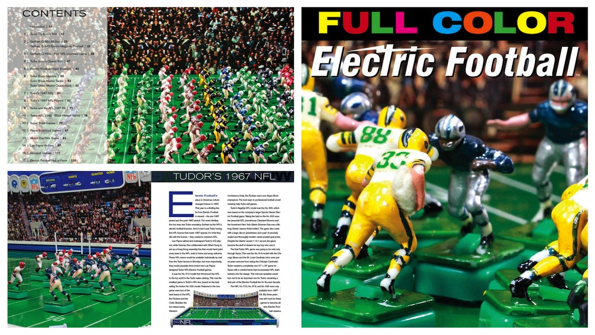 <img alt="Full Color Electric Football book cover image and sample pages">