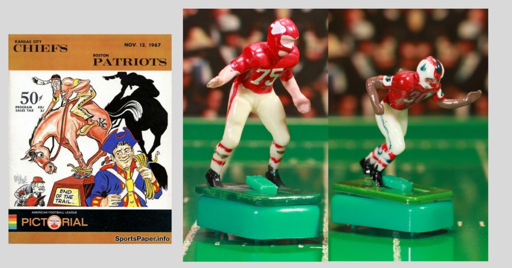 <img alt="1967 NFL Electric Football Chiefs and Patriots">