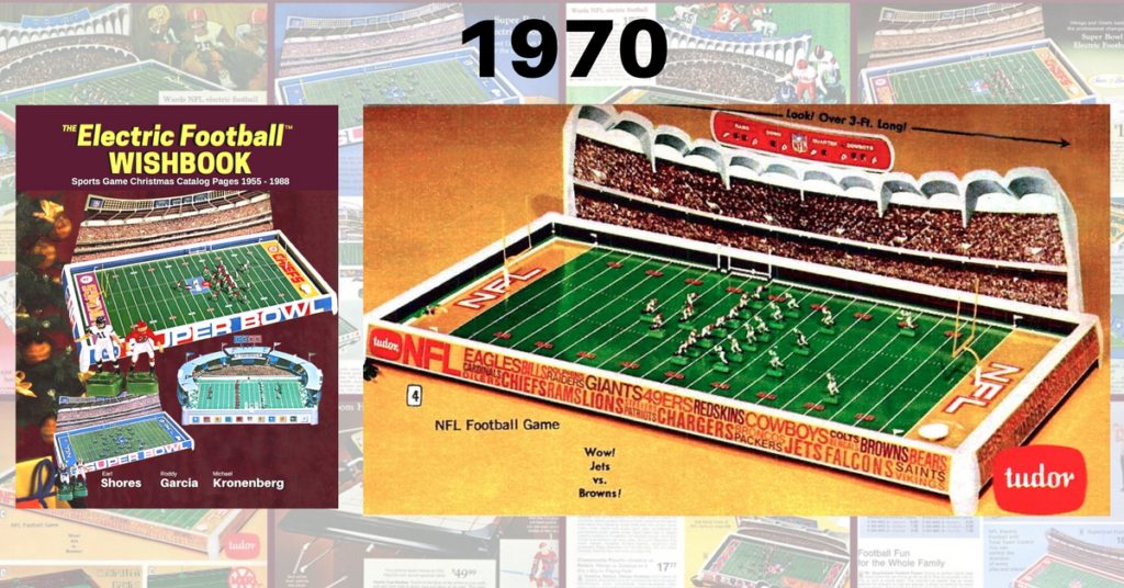 <img alt="Electric Football Wishbook Jets Browns NFL 1970 610 Electric Football Game">