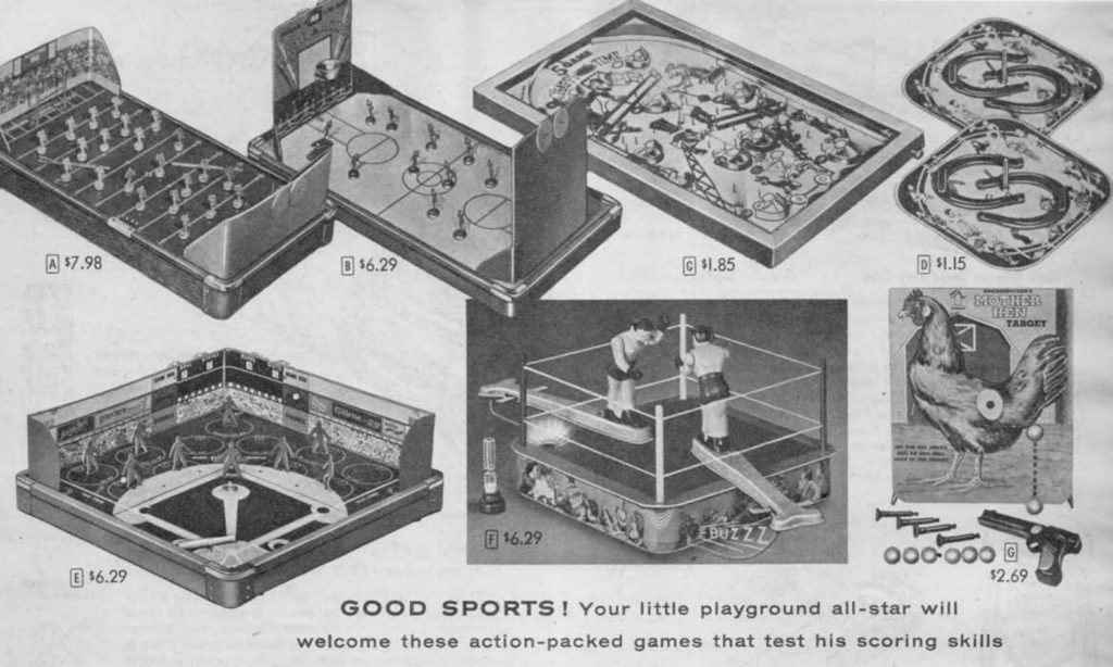 1956 Gotham Electric Football in Sears Christmas Catalog