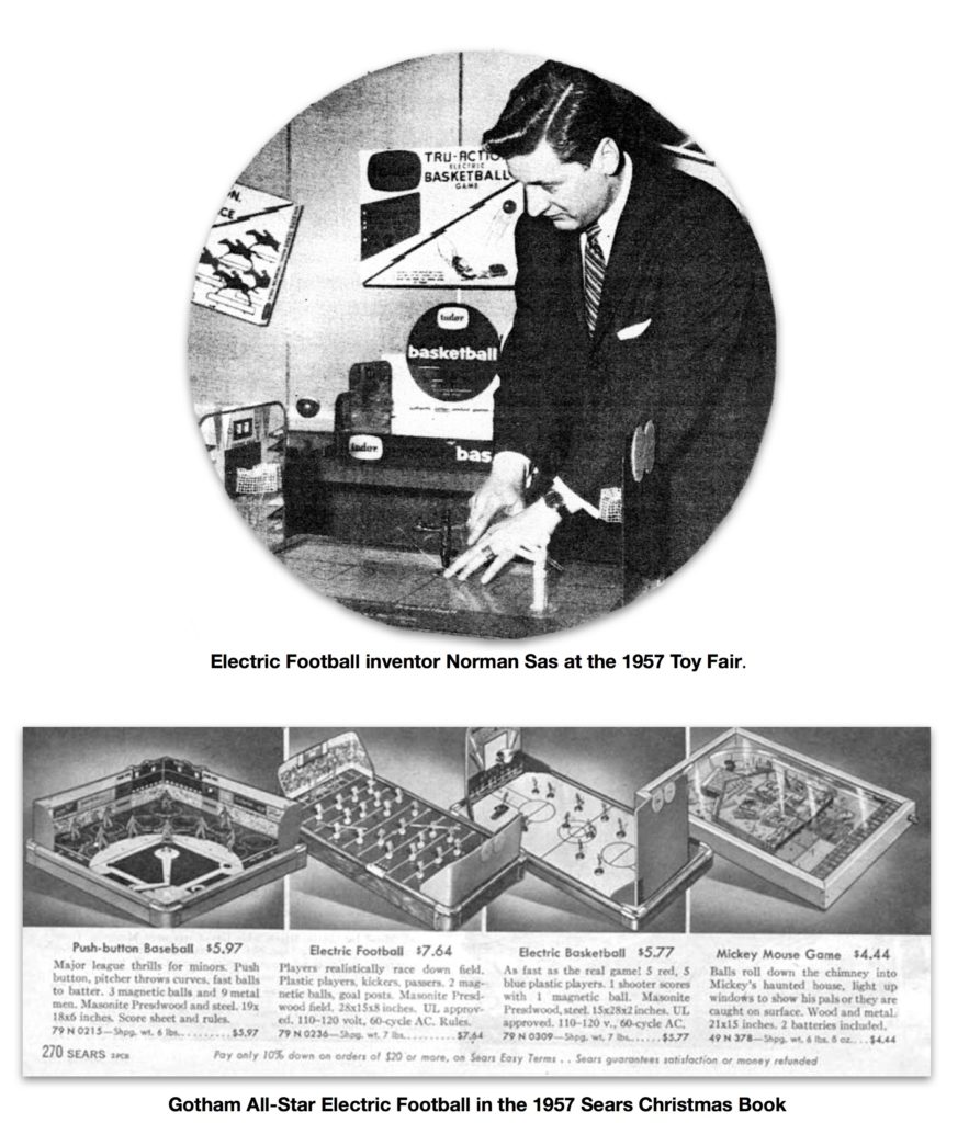 1957 Tudor Electric Football timeline
