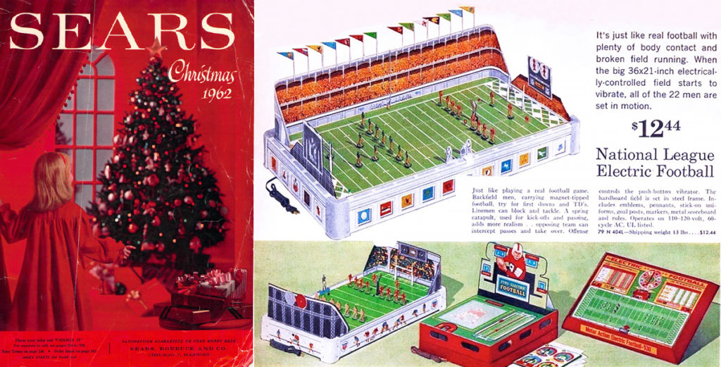 Electric Football 1962 Sears Christmas catalog with the Gotham NFL G-1500