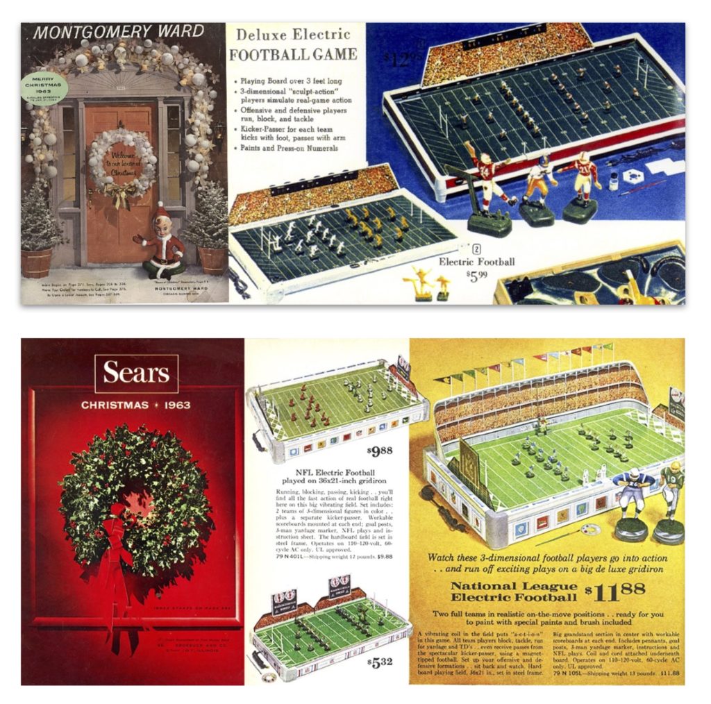 Electric Football Christmas catalog overview in 1963 Tudor Gotham