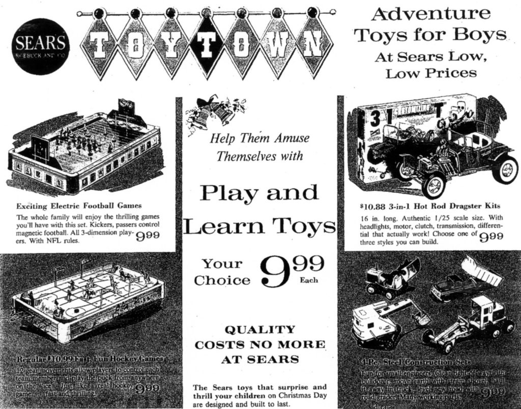 Electric Football 1963 Sears Christmas advertising