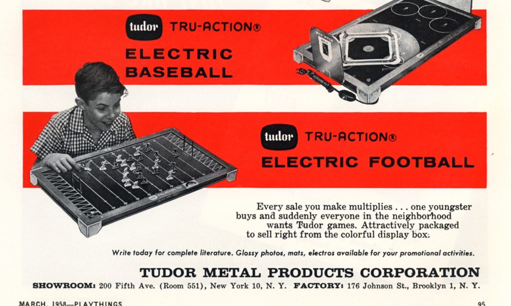 Tudor Electric Football 1958 sales catalog