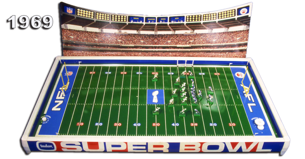 Electric Football 1969 Sears Tudor Super Bowl game Jets Colts