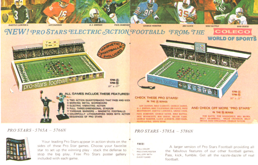 Electric Football 1970 Coleco catalog 