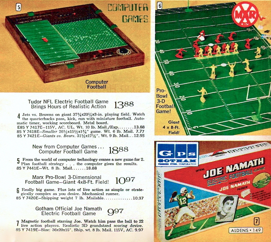 Electric Football 1970 Gotham Namath