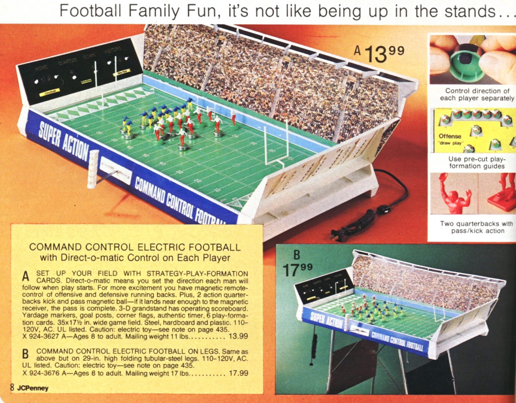 Electric Football 1973 Penney Christmas catalog Coleoc