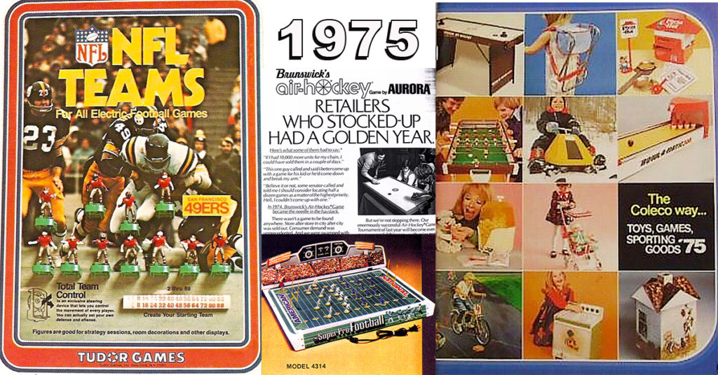 Electric Football Timeline 1975 Coleco Tudor Munro Air Hockey