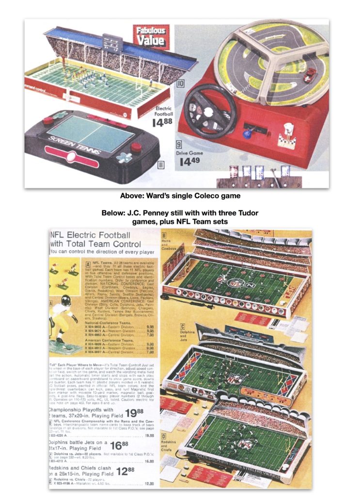 Electric Football Timeline 1976 Ward and Penney Christmas catalogs