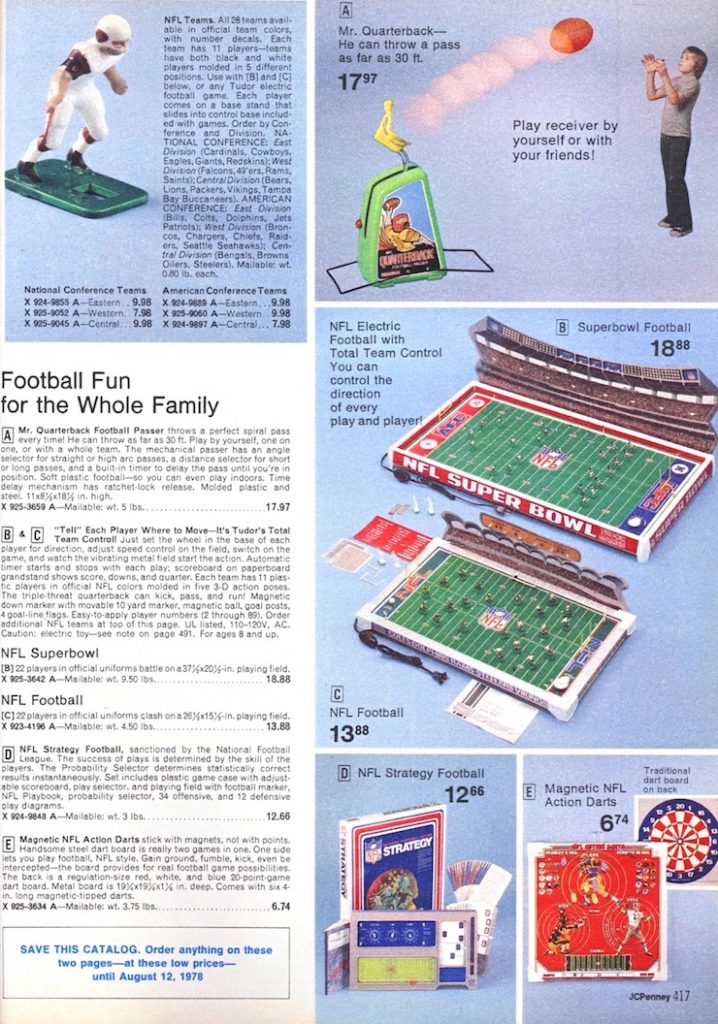 Electric Football Timeline 1977 Tudor JC Penney