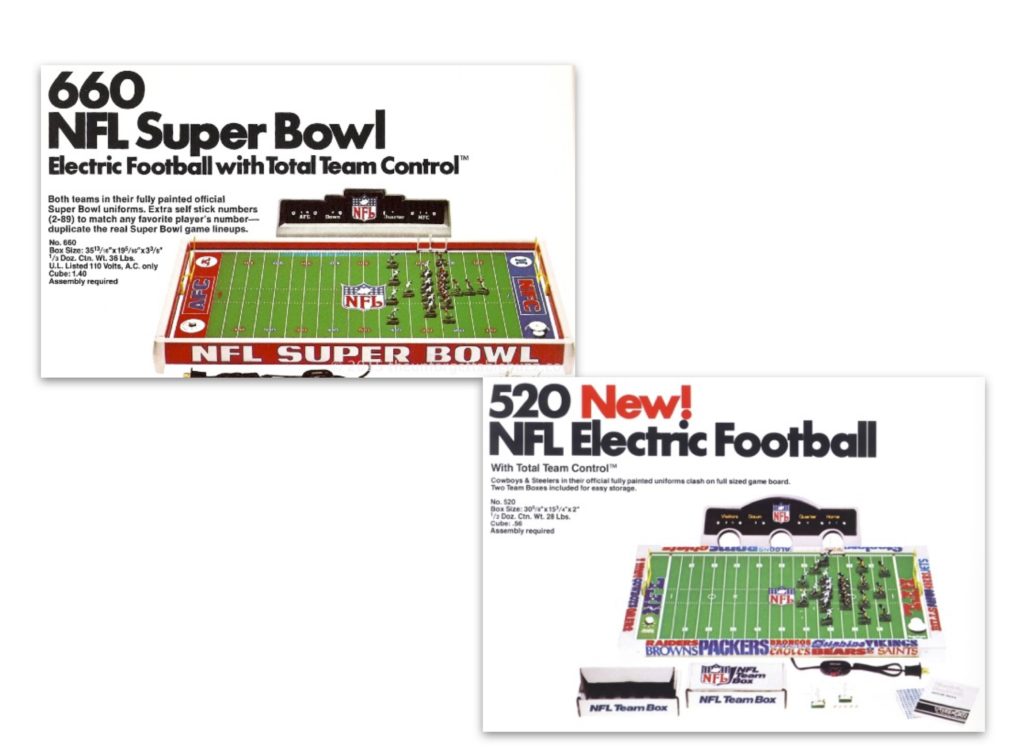Electric Football Timeline 1978 Redesigned line of games