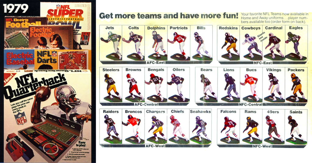 Electric Football Timeline 1979 Tudor games and NFL teams